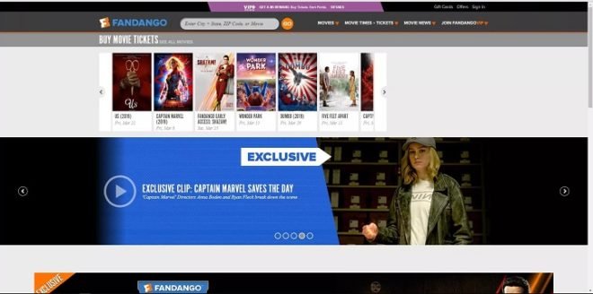 Fandango website how to book movie ticket1